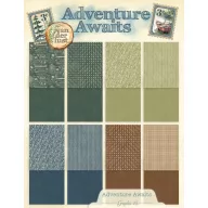   Graphic 45 Adventure Await Scrapbook papírkészlet A4 Patterns & Solids (16 lap)