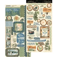   Graphic 45 Adventure Awaits Matrica készlet Sticker Set (2 ív)