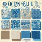 Graphic 45 Ocean Blue Scrapbook alkotócsomag exkluzív fém vágósablonnal 12" (30 cm) Keepsake Kit with Exclusive Metal Die-Set (1 csomag)