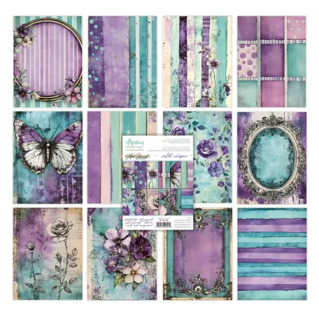 Mintay Papírkészlet 6"x8" (15x20 cm) Violet Whispers - Art Journal Paper Pad (24 lap)
