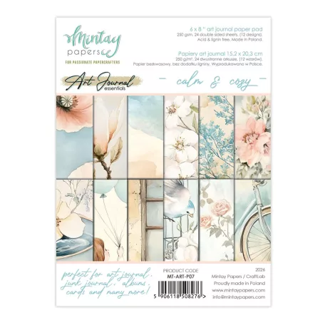 Mintay Papírkészlet 6"x8" (15x20 cm) Calm & Cozy - Art Journal Paper Pad (24 lap)