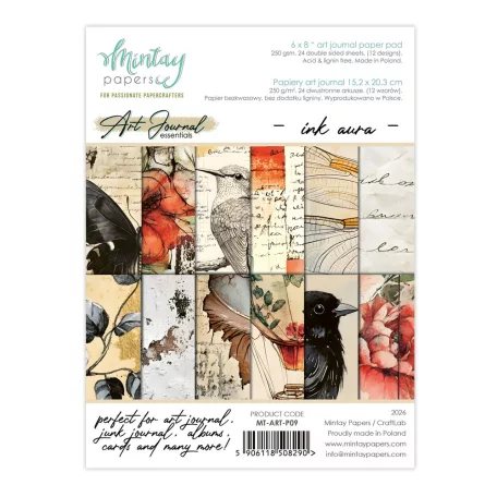 Mintay Papírkészlet 6"x8" (15x20 cm) Ink Aura - Art Journal Paper Pad (24 lap)