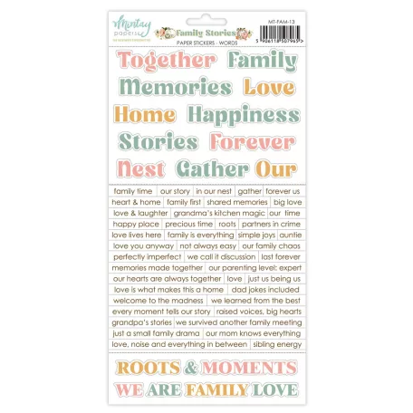 Mintay Matrica Family Stories - Paper Stickers Words (1 csomag)