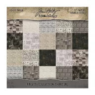   Tim Holtz Charcoal Papírkészlet 12" (30 cm) Idea-ology Palette Collection (12 lap)