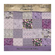   Tim Holtz Purple Papírkészlet 12" (30 cm) Idea-ology Palette Collection (12 lap)