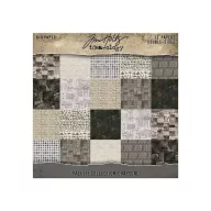   Tim Holtz Charcoal Papírkészlet 8" (20 cm) Idea-ology Palette Collection (12 lap)