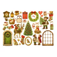   Stamperia Silent Night / csendes éj öntapadós ephemera kivágatok