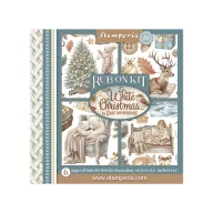   Stamperia White Christmas / fehér karácsony kaparós matrica készlet – Rub-On Assortment – 15,5 × 15,5 cm – 6 db