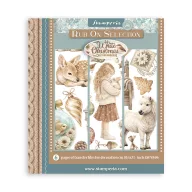   Stamperia White Christmas / fehér karácsony kaparós matrica készlet – Rub-On Assortment – 20,5 × 23 cm – 6 db