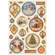   Stamperia Silent Night / csendes éj A4 rizspapír – Christmas Balls – 1 ív