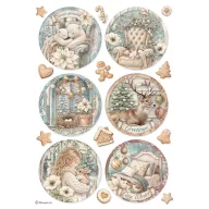   Stamperia White Christmas / fehér karácsony A4 rizspapír – 6 Rounds – 1 ív