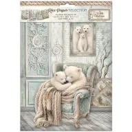   Stamperia White Christmas / fehér karácsony A4 rizspapír készlet – Selection – 6 db