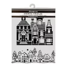 Stamperia vastag stencil – 20 × 25 cm – Christmas House (KSTD216)