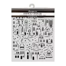 Stamperia vastag stencil – 20 × 25 cm – Christmas Village (KSTD217)