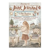   Stamperia White Christmas / fehér karácsony junk journal készlet – matricák, kivágatok és hátterek