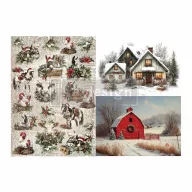   Re-Design with Prima Decoupage Fiber papír – Cozy Country Christmas – A3 – 2 db