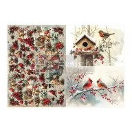   Re-Design with Prima Decoupage Fiber papír – Feathered Elegance Christmas – A3 – 2 db