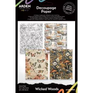   Arden Creative Studio Decoupage papír  6"x8" (15x20 cm) Wicked Woods Decoupage Paper (12 ív) – Katie Pertiet