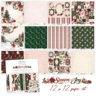   Mintay Papírkészlet 12"x12" (30x30 cm) – Season of Joy (12 lap + bónusz elemív)