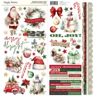   Simple Stories Simple Vintage Old-Fashioned Christmas matrica Cardstock Stickers Icons 12" (30,5 cm) (1 ív)
