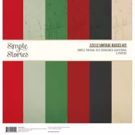   Simple Stories Simple Vintage Old-Fashioned Christmas scrapbook papírkészlet Vintage Basics Kit 12" (30,5 cm) (6 lap)