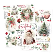   Simple Stories Simple Vintage Old-Fashioned Christmas kaparós matrica Rub Ons 6"x8" (2 ív)