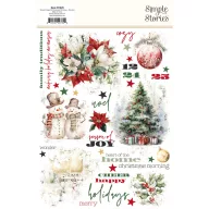   Simple Stories Simple Vintage Old-Fashioned Christmas kaparós matrica Rub Ons 6"x8" (2 ív)