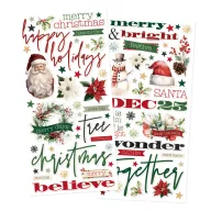   Simple Stories Simple Vintage Old-Fashioned Christmas habmatrica Foam Stickers (80 db)