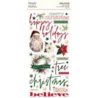   Simple Stories Simple Vintage Old-Fashioned Christmas habmatrica Foam Stickers (80 db)
