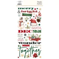   Simple Stories Simple Vintage Old-Fashioned Christmas habmatrica Foam Stickers (80 db)