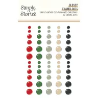   Simple Stories Simple Vintage Old-Fashioned Christmas öntapadós díszítőelem Glossy Enamel Dots (60 db)