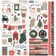   Simple Stories Mistletoe & Holly matrica Cardstock Stickers Icons 12" (30,5 cm) (1 ív)