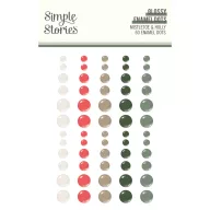   Simple Stories Mistletoe & Holly öntapadós díszítőelem Glossy Enamel Dots (60 db)