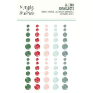   Simple Stories Simple Vintage Evergreen Memories öntapadós díszítőelem Glitter Enamel Dots (60 db)