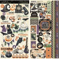   Graphic 45 BOOtiful Greetings matrica / Sticker Set 6"×12" (2 ív)