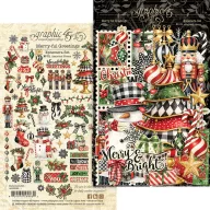   Graphic 45 Merry-ful Greetings scrapbook kivágatok / Ephemera Set (69 db)