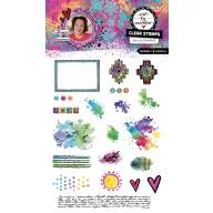   Art by Marlene Splatters & Patterns szilikonbélyegző A5 Clear Stamp (20 db)
