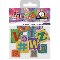   Art by Marlene Colored Alphabet papír díszítőelemek Luxury Paper Elements (74 db)