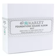   49 and Market Foundations interaktív négyzetes scrapbook album 6" (15,2 cm) – fehér (1 db)