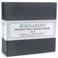   49 and Market Foundations interaktív négyzetes scrapbook album 6" (15,2 cm) – fekete (1 db)