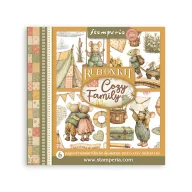   Stamperia Cozy Family / meghitt család kaparós matrica készlet / Rub-On Assortment – 15,5 × 15 cm, 6 ív