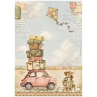  Stamperia Cozy Family / meghitt család rizspapír A4 – autó