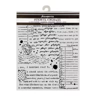   Stamperia Cozy Family / meghitt család vastag stencil – 20 × 25 cm – levelek / írások
