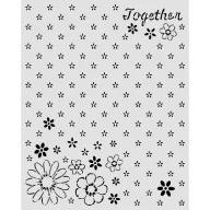   Stamperia Cozy Family / meghitt család vastag stencil – 20 × 25 cm – Together minta