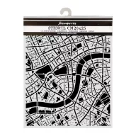   Stamperia Our Way vastag stencil – 20 × 25 cm – várostérkép