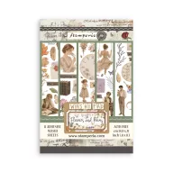   Stamperia Flowers and Poems / virágok és versek washi matrica készlet A5 / Washi Pad – 8 ív