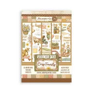   Stamperia Cozy Family / meghitt család washi matrica készlet A5 / Washi Pad – 8 ív