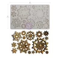   Finnabair Frosty Gears szilikon öntőforma 5" × 8" (12,7 × 20,3 cm) Decor Mould (1 db)
