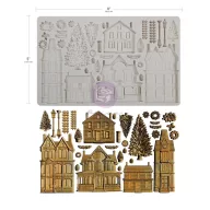   Finnabair Winter Town szilikon öntőforma 5" × 8" (12,7 × 20,3 cm) Decor Mould (1 db)