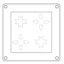 Sizzix Mini rétegező stencil készlet Print & Pattern Patchwork Tile (4 db)